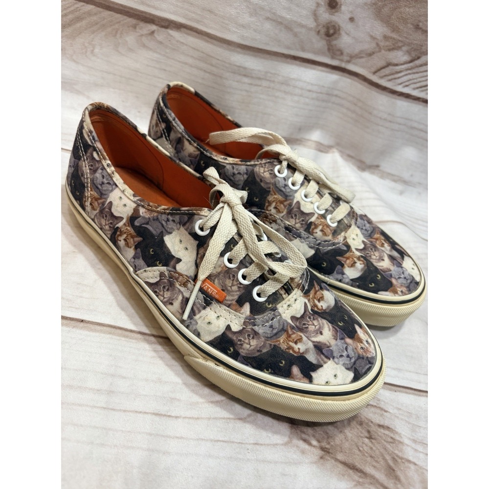 Vans x ASPCA Cat Print Authentic Sneakers Shoes Mens 8 Womens 9.5 Animal Kitty